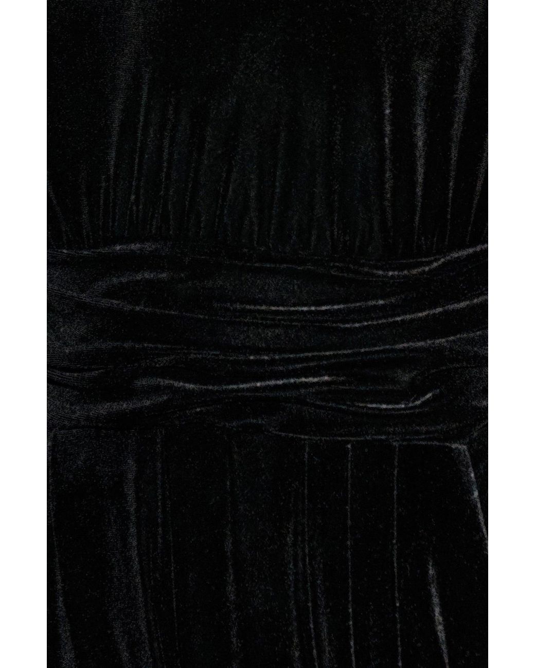 Yumi' Black Velvet One Shoulder Jumpsuit With Scarf