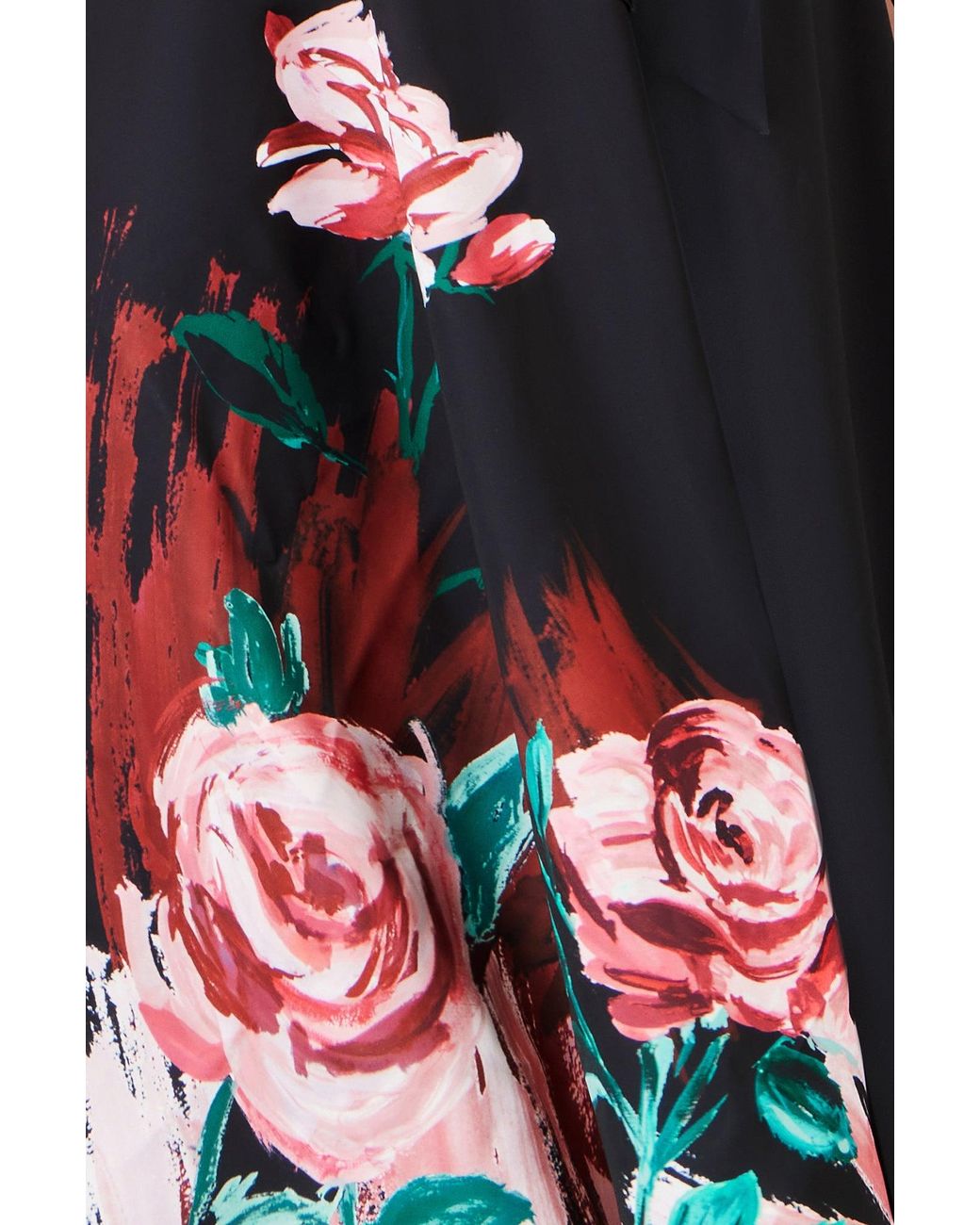 Yumi' Blue Abstract Floral Skater Midi Dress