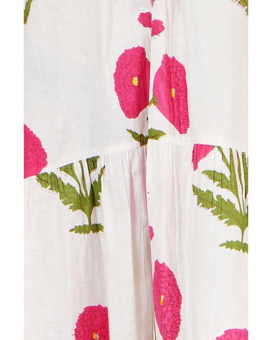 Yumi' White Cotton Floral Tunic