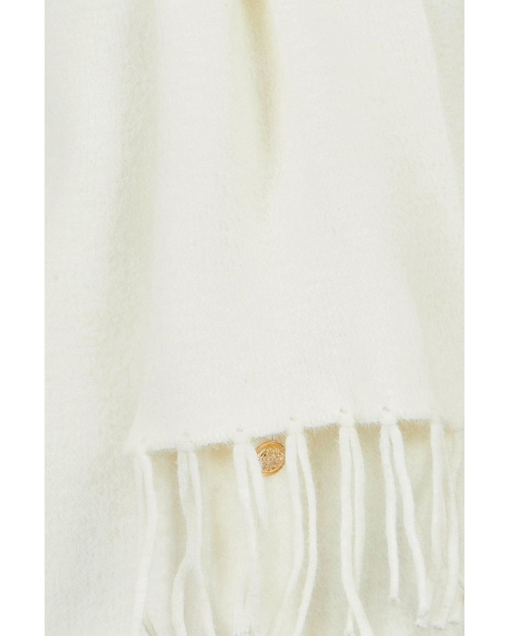 Yumi' Blue Eyelash Knit Jacket With Scarf