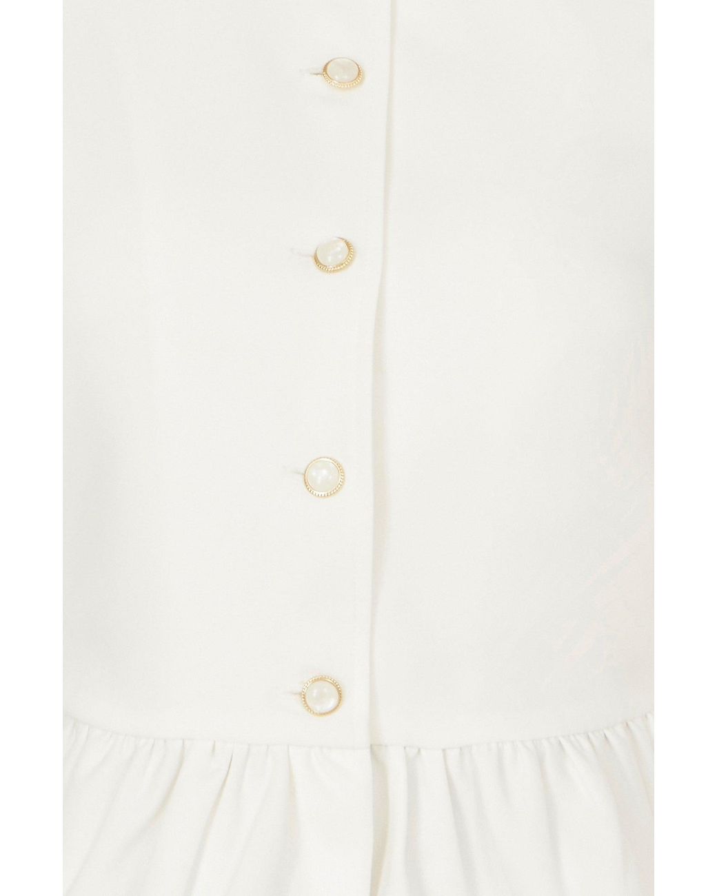 Yumi' White Peplum Fitted Jacket