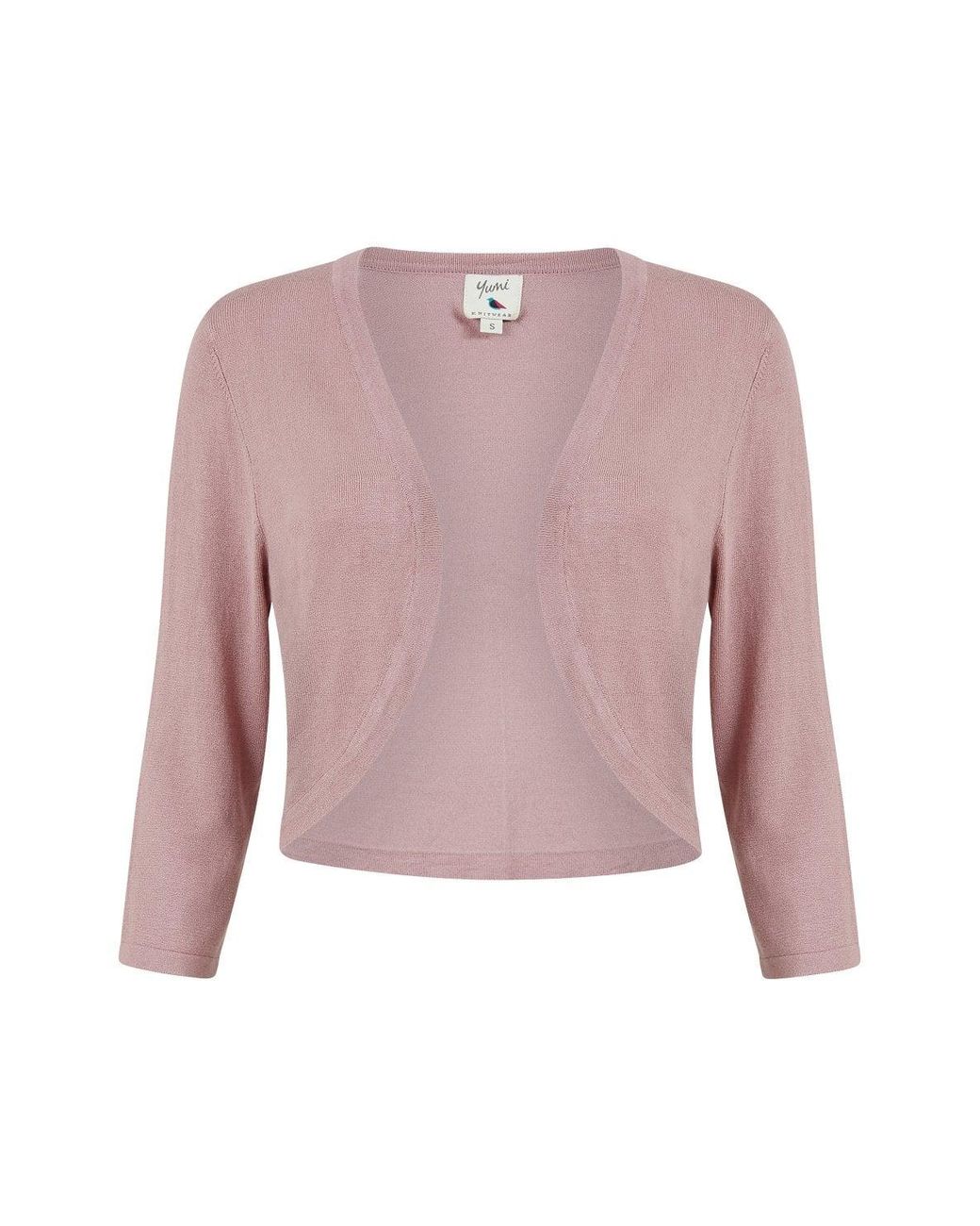 Yumi' Blue Knitted Curved Bolero