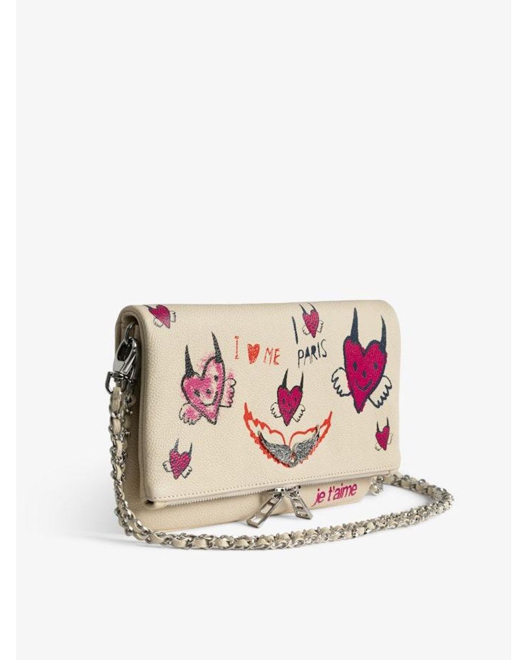 Zadig & Voltaire Pink Rock Bloomy Clutch