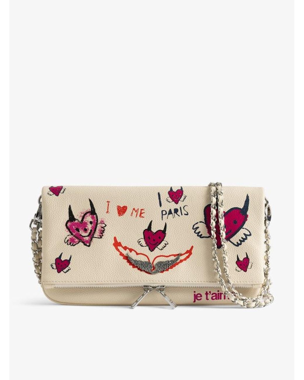 Zadig & Voltaire Pink Rock Bloomy Clutch