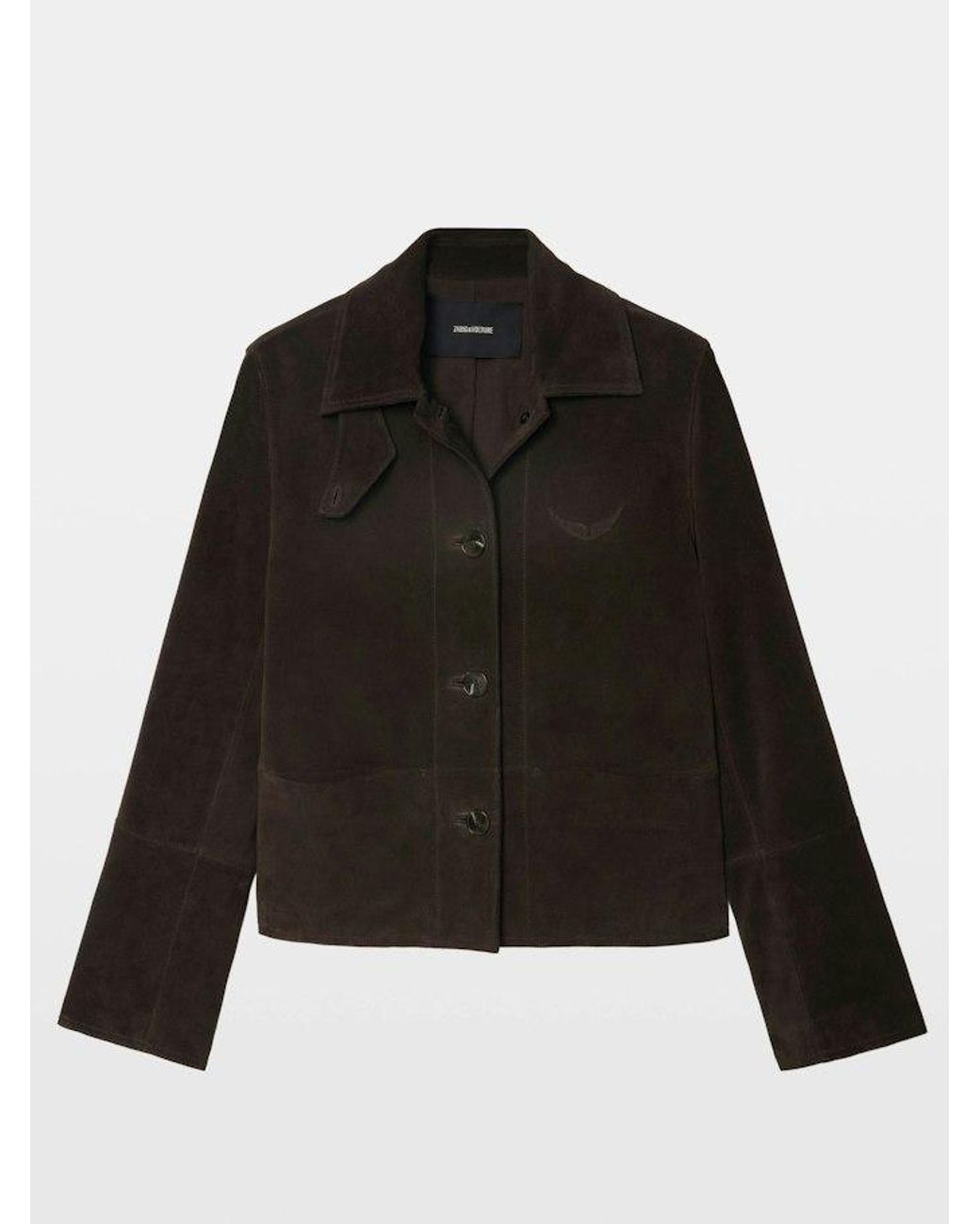 Zadig & Voltaire Black Lessa Suede Leather Jacket