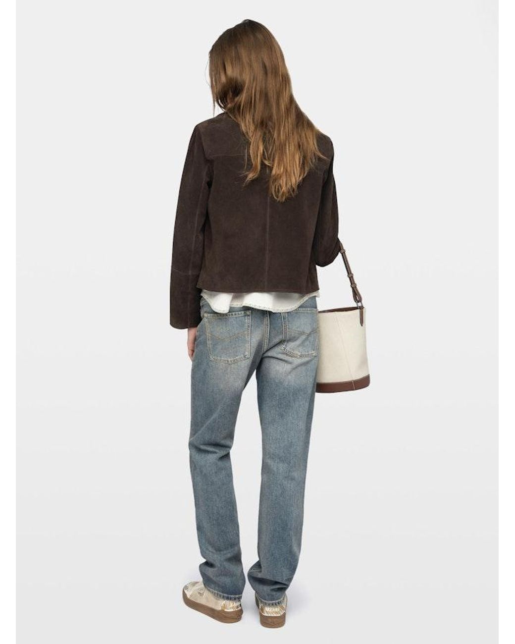Zadig & Voltaire Black Lessa Suede Leather Jacket