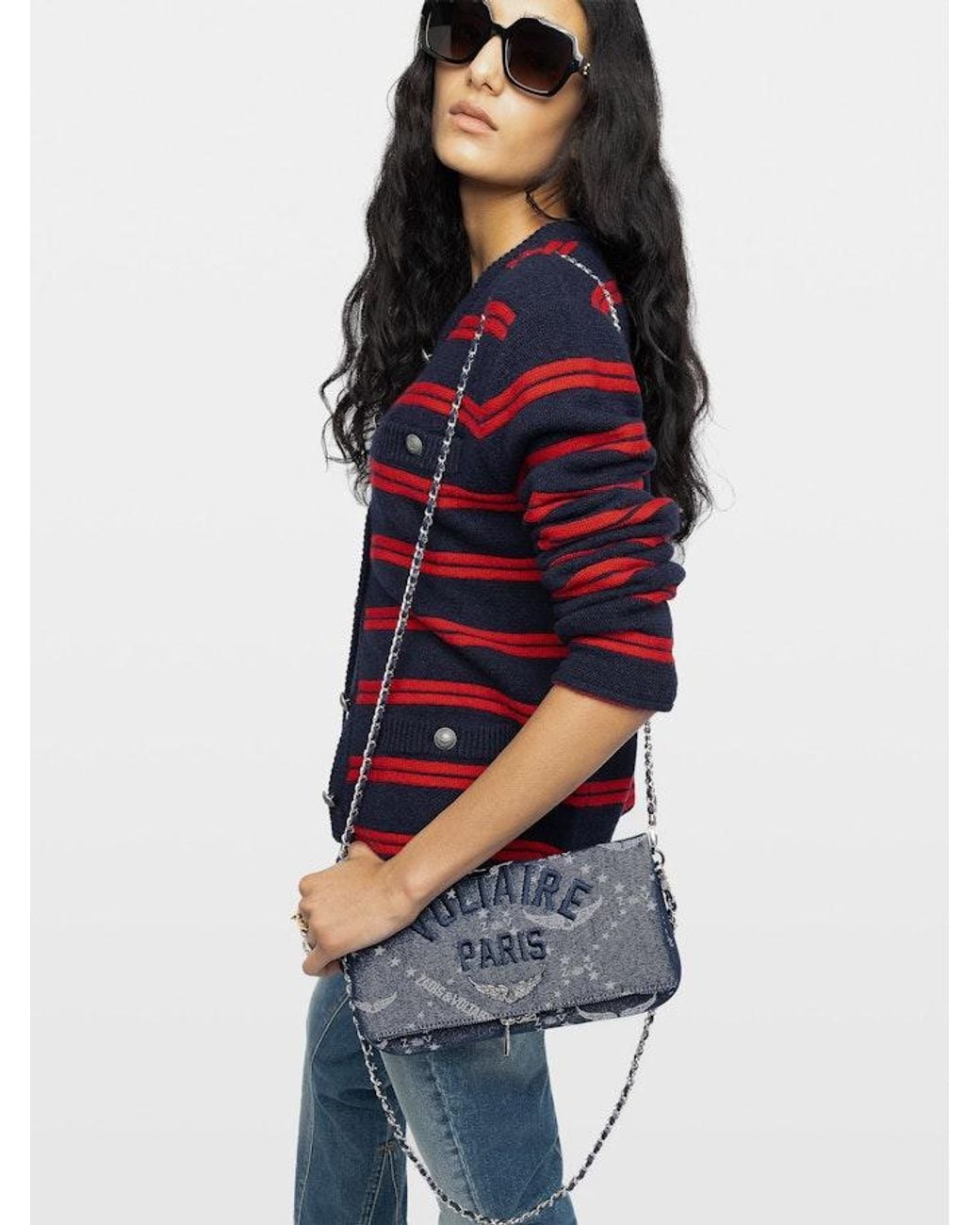 Zadig & Voltaire Blue Clutch Rock Denim Monogram