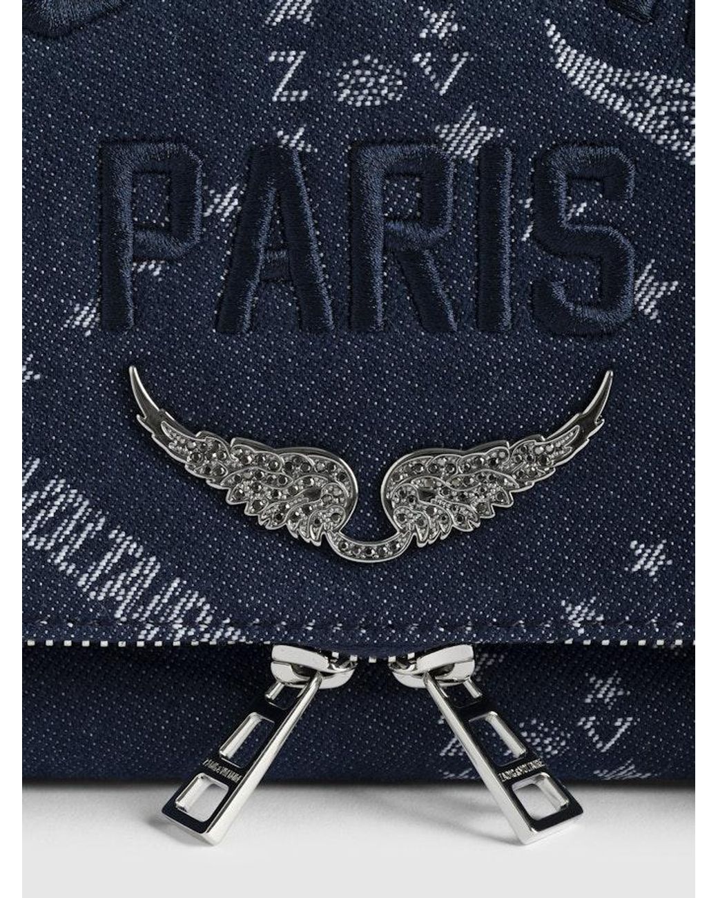 Zadig & Voltaire Blue Clutch Rock Denim Monogram