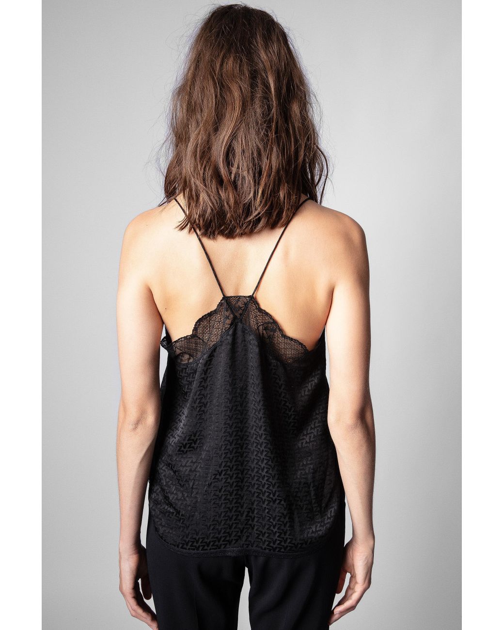 Zadig & Voltaire Cotton Christy Jac Zv Silk Camisole in Black Womens Clothing Lingerie Camisoles 