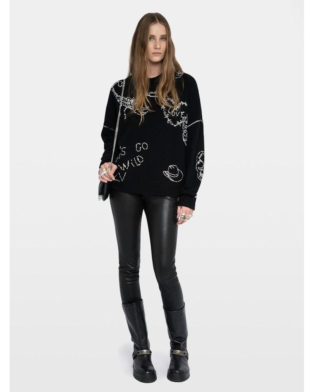 Zadig & Voltaire Black Baba 100% Merino Wool Jumper