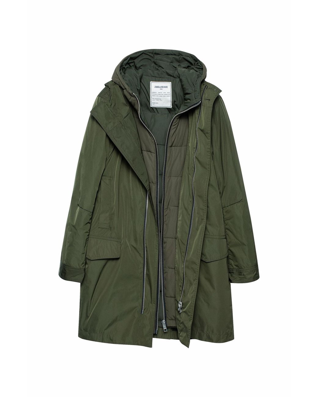 Parka Karly Kaki Taille M Femme Zadig Voltaire en coloris Vert Lyst