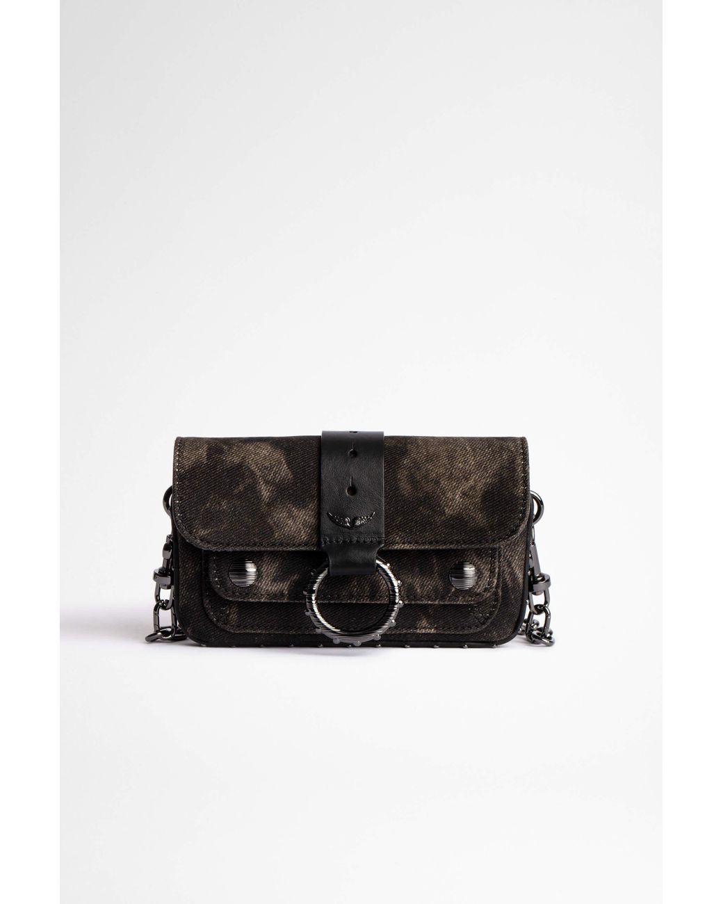 Zadig & Voltaire Acid Bleached Kate Wallet Bag in Black | Lyst
