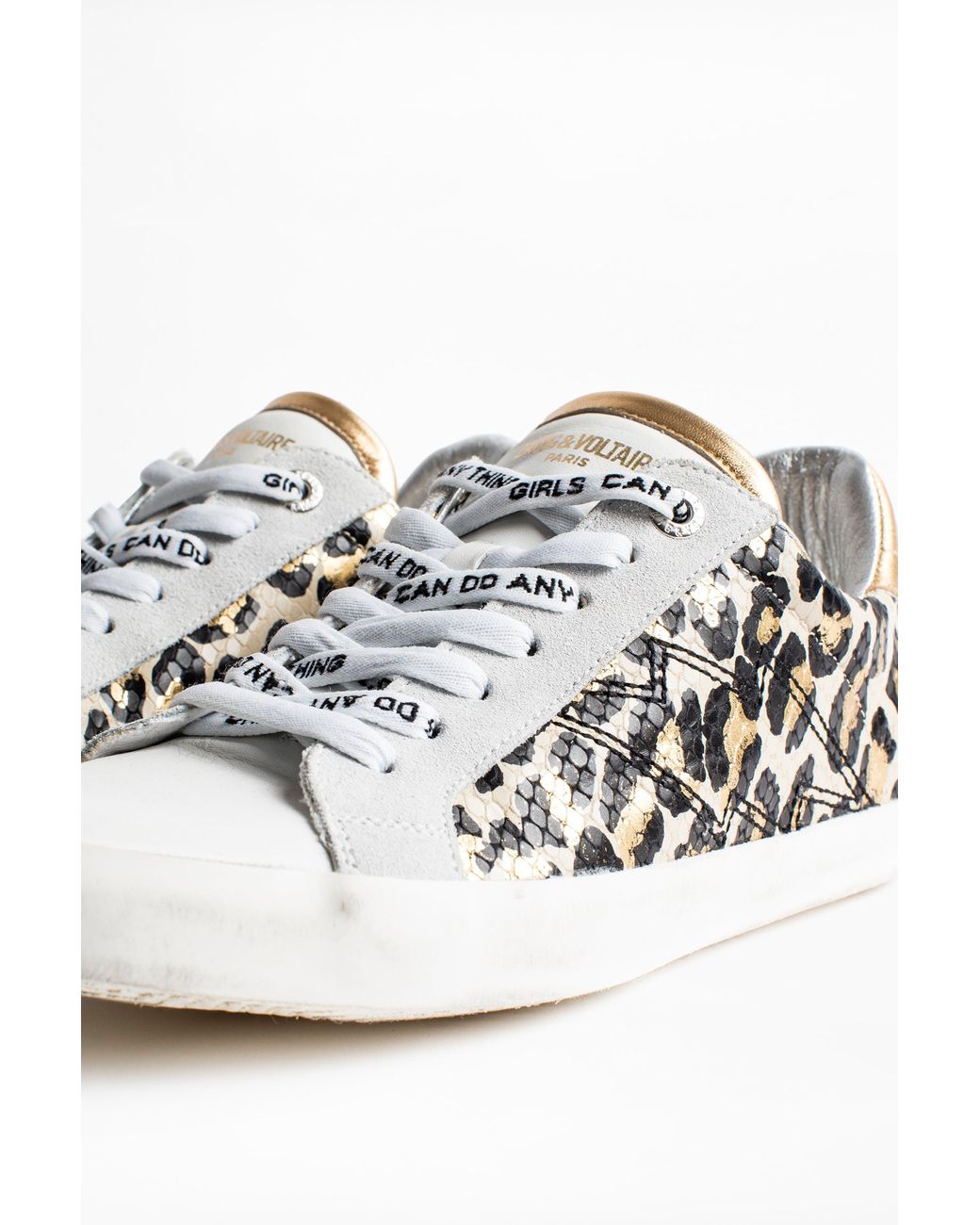Zadig & Voltaire Leo Wild Platform Sneakers in White | Lyst