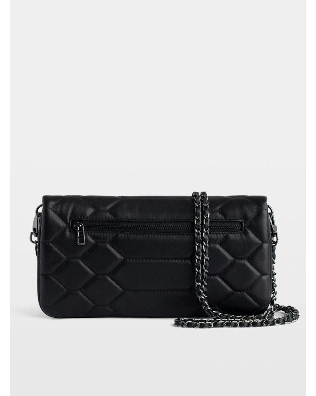 Zadig & Voltaire Black Quilted Rock Clutch