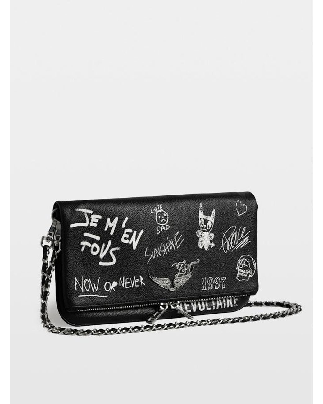 Zadig & Voltaire Black Rock Arty Tag Clutch
