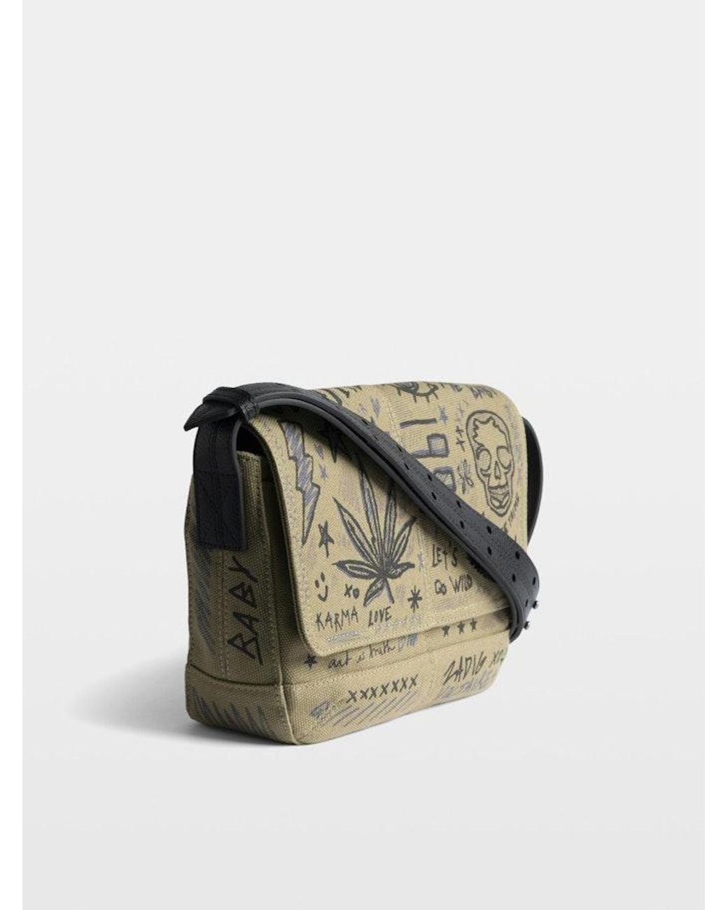 Zadig & Voltaire Black Z Camp Satchel Tag Bag
