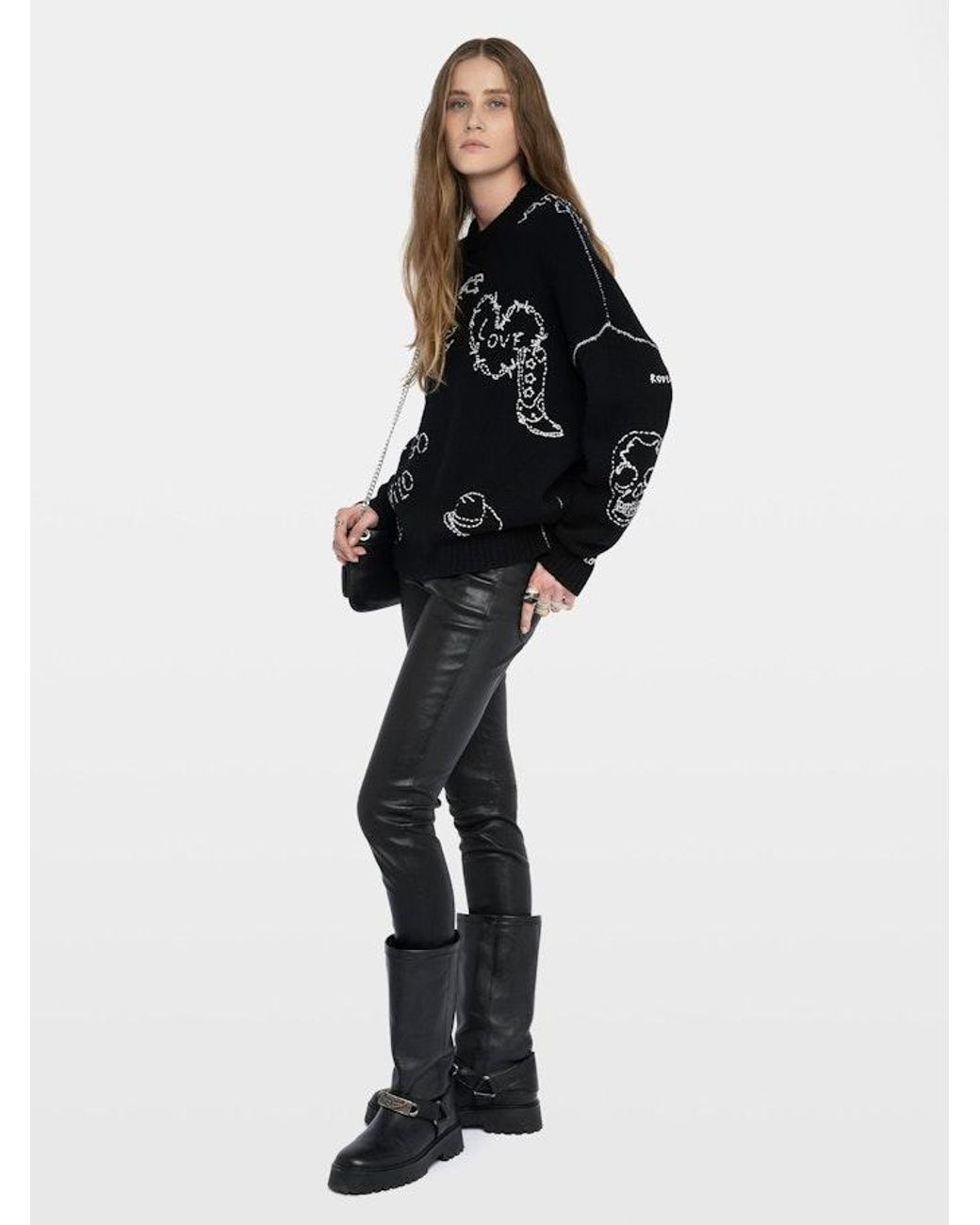 Zadig & Voltaire Black Baba 100% Merino Wool Jumper