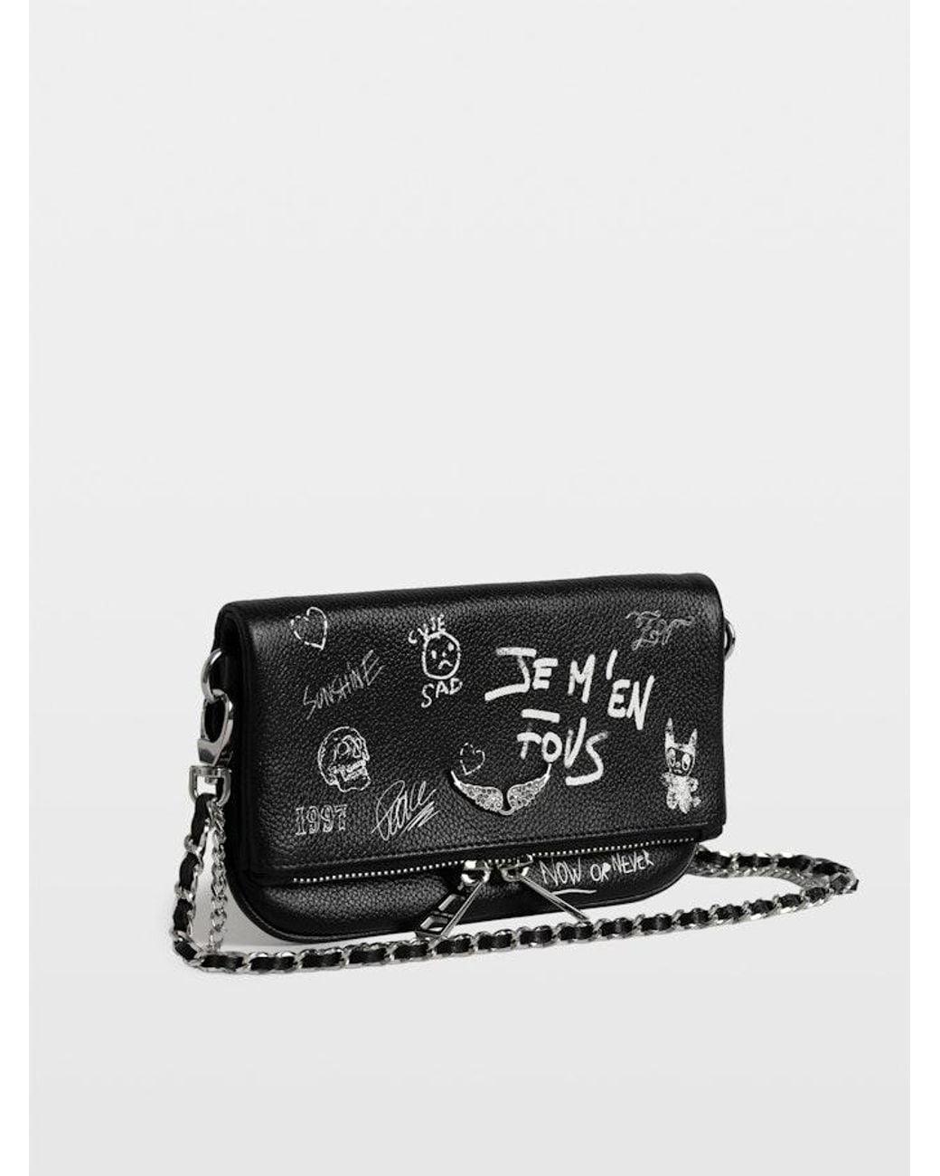 Zadig & Voltaire Black Rock Mini Arty Tag Clutch