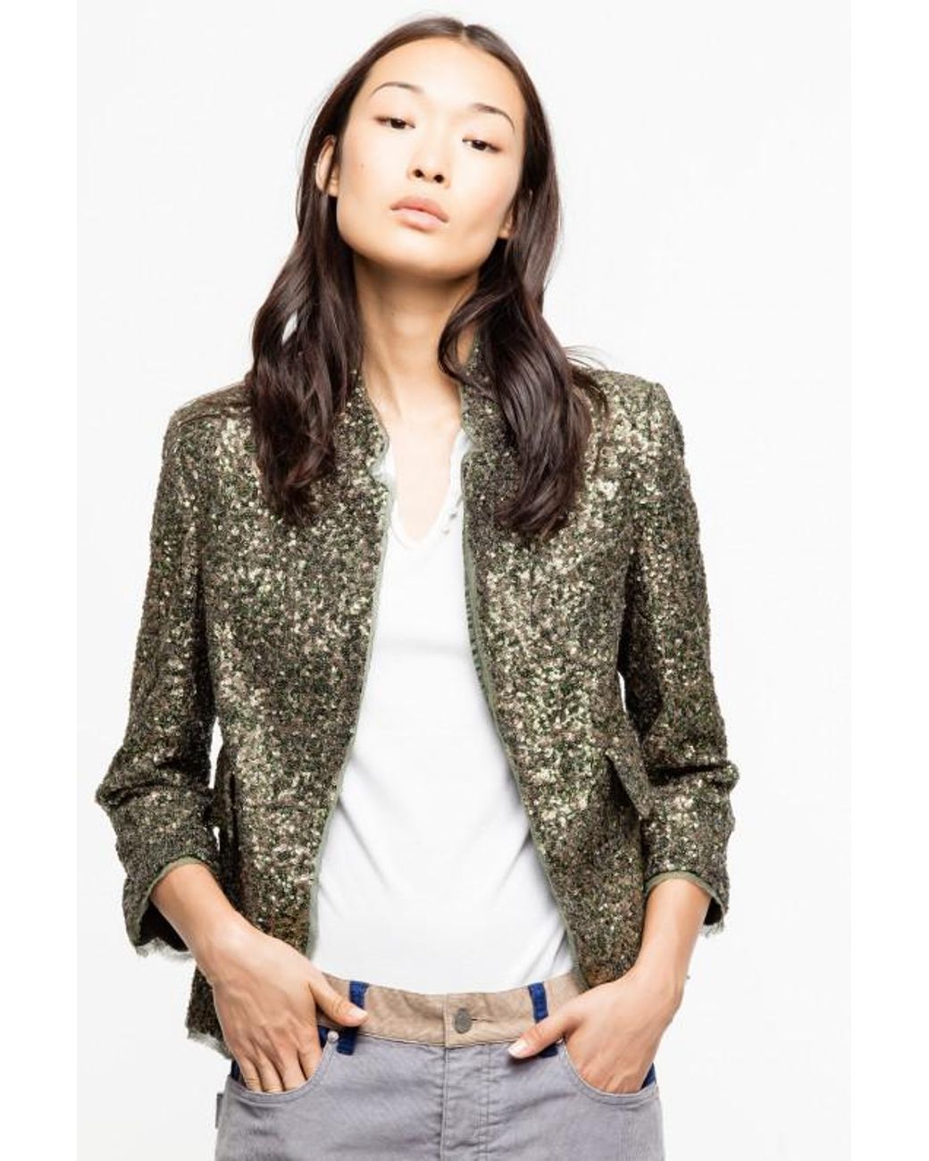 Zadig voltaire sequin best sale jacket