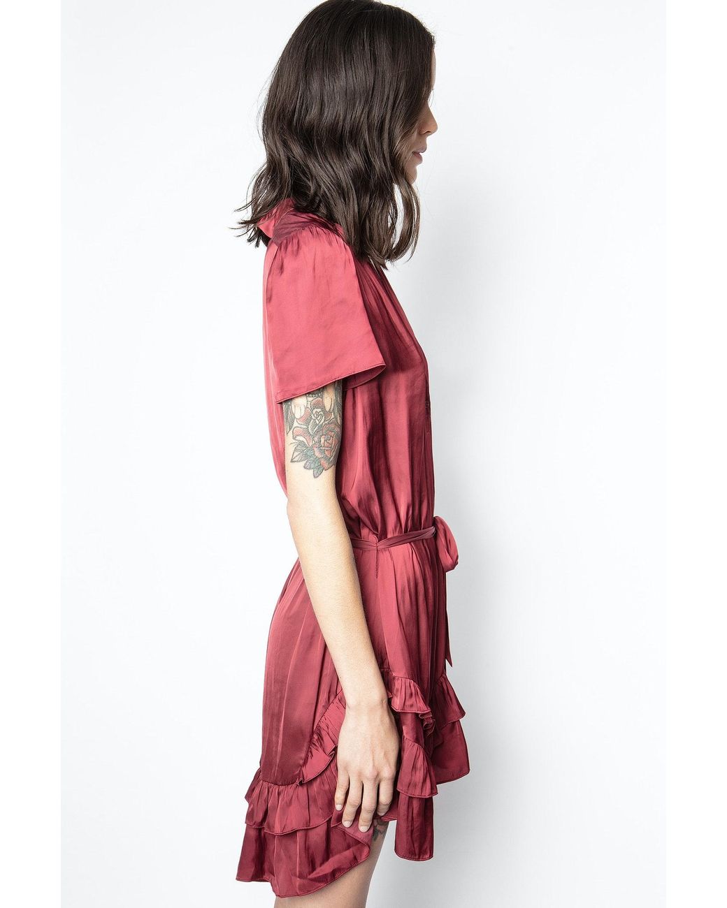 Robe Rink Satin Bordeaux - Taille L - Femme Zadig & Voltaire en coloris  Rouge | Lyst