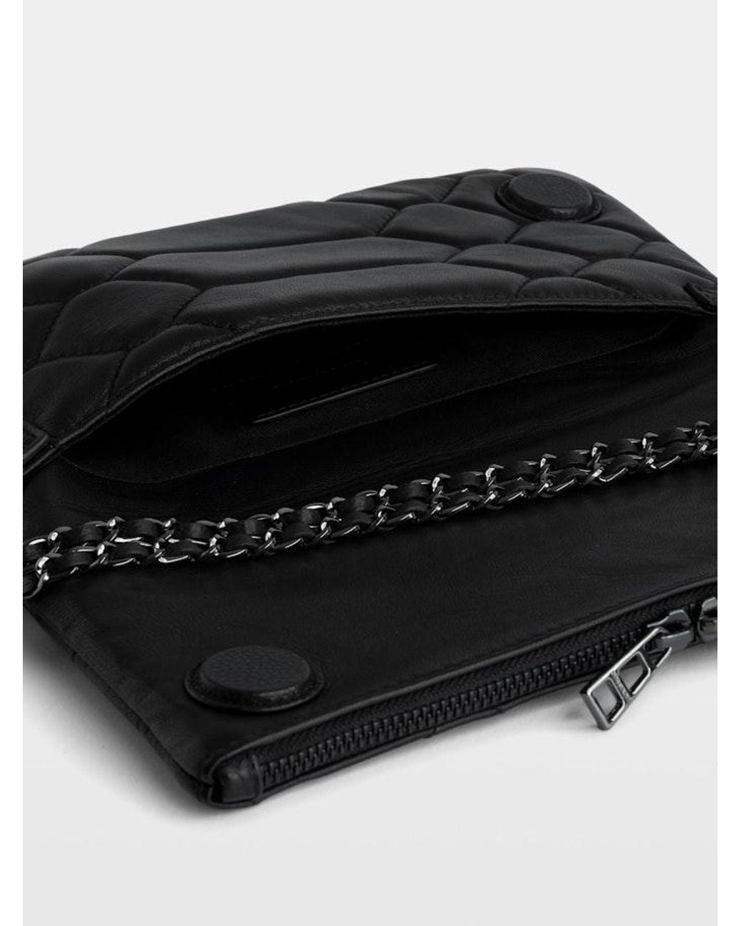 Zadig & Voltaire Black Quilted Rock Clutch