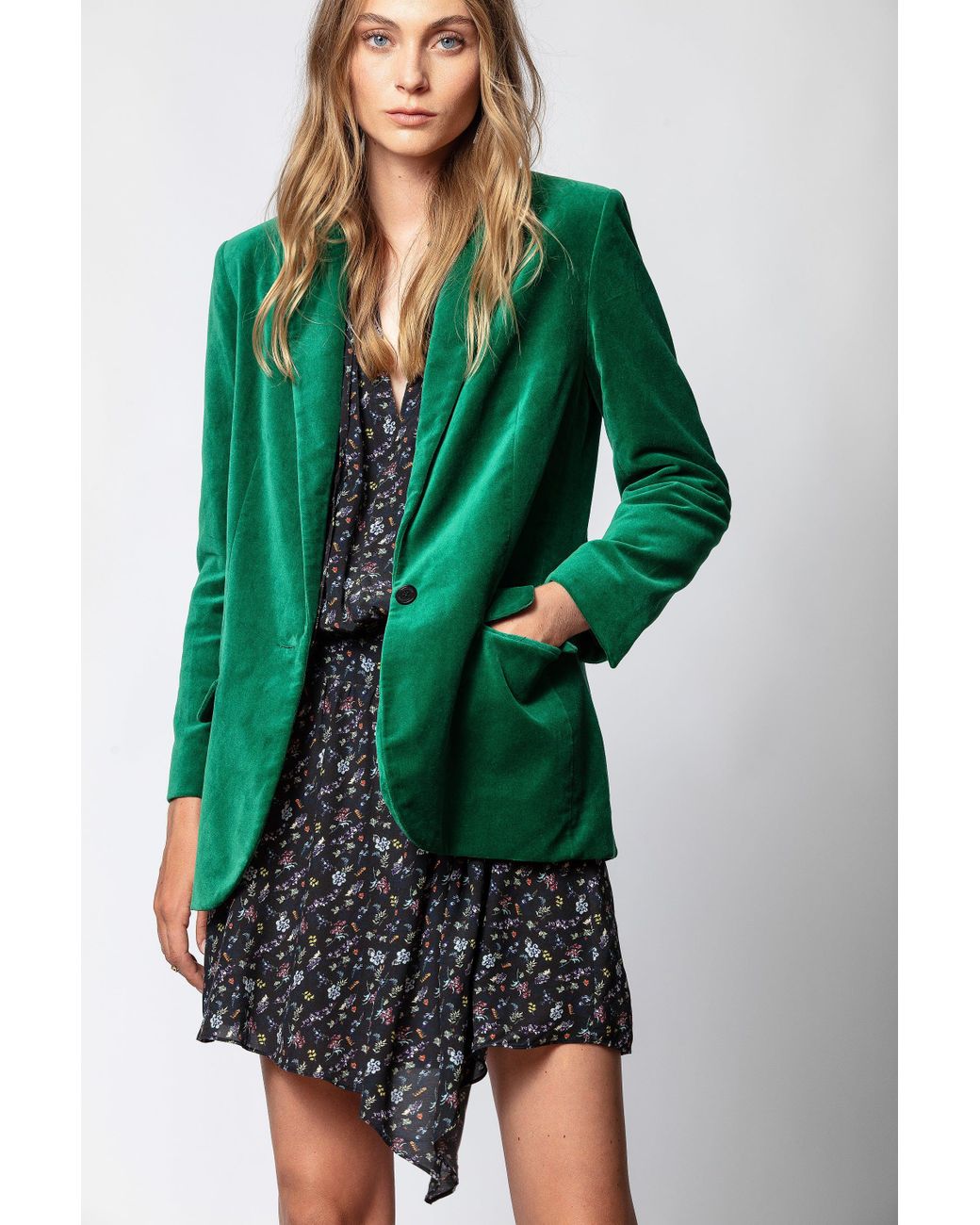 Zadig & Voltaire Velvet Viva Velours Jacket in Green Lyst