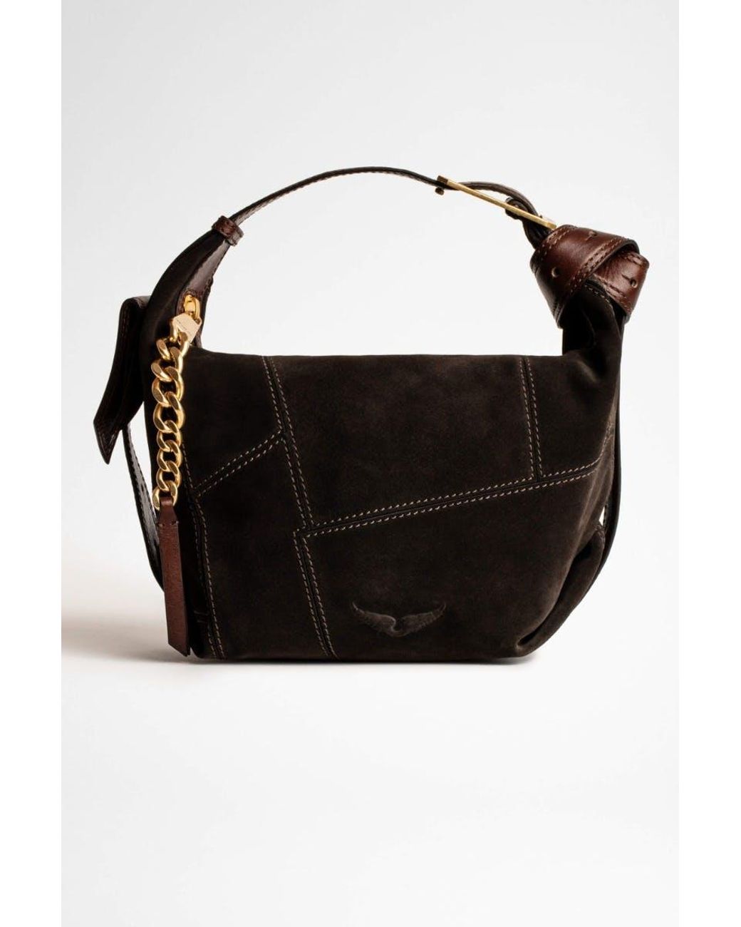 Zadig & Voltaire Le Cecilia Suede Patchwork Bag in Black Lyst