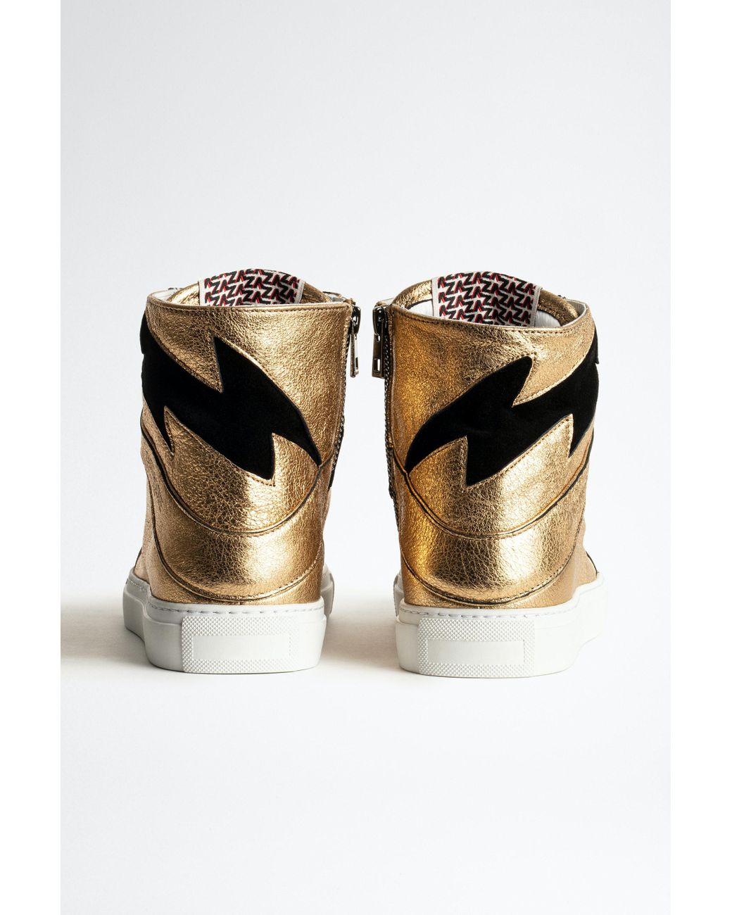 Zadig & Voltaire Zv1747 High Flash Metal Sneakers Leather in Metallic |  Lyst UK