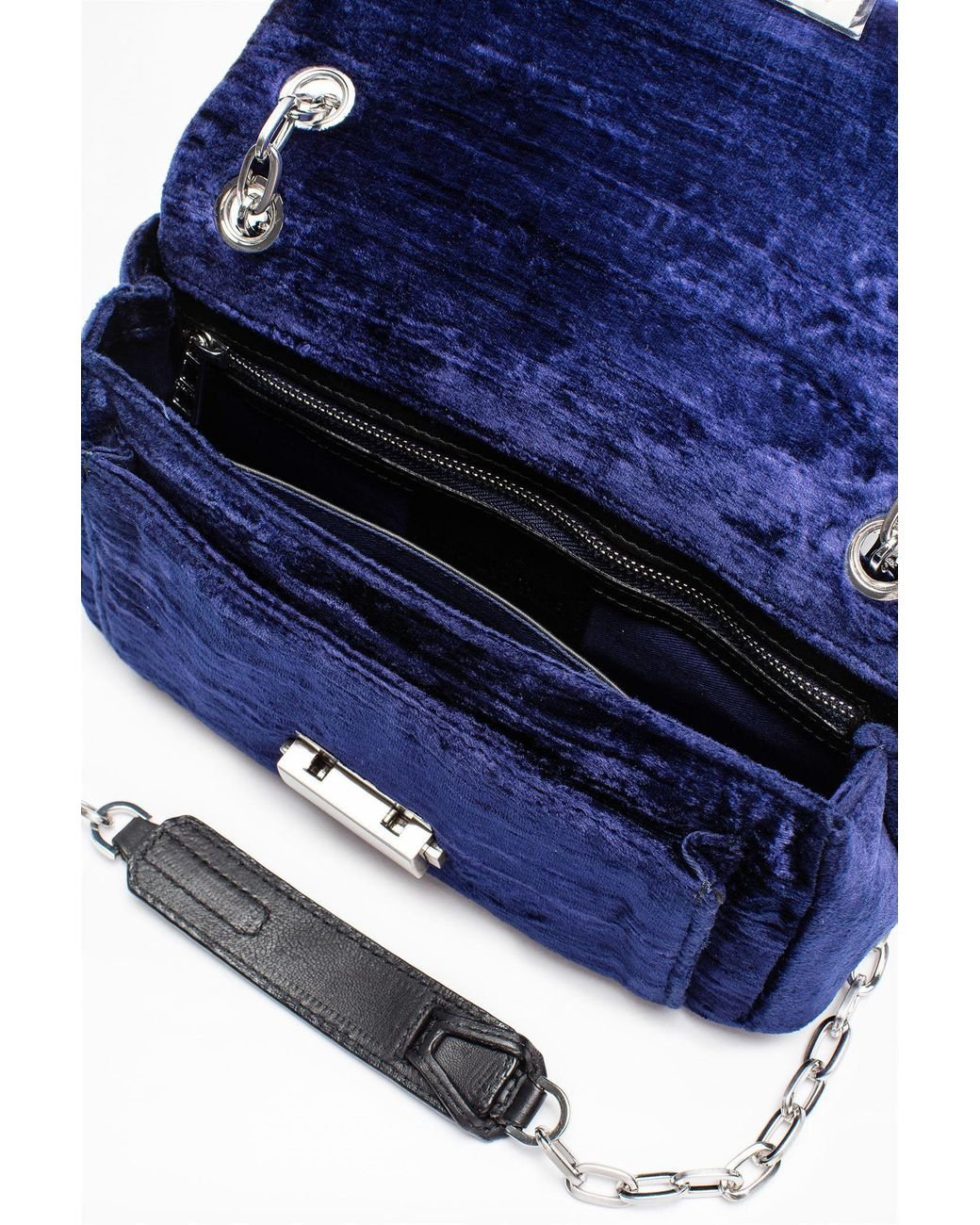Zadig & Voltaire ziggy Velvet Bag in Blue | Lyst