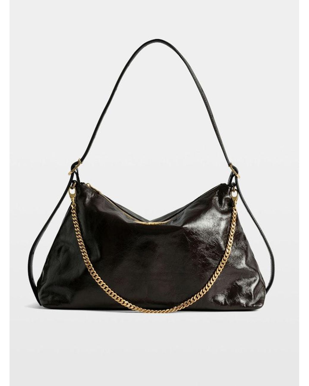Zadig & Voltaire Jim Vintage Patent Bag in Black | Lyst