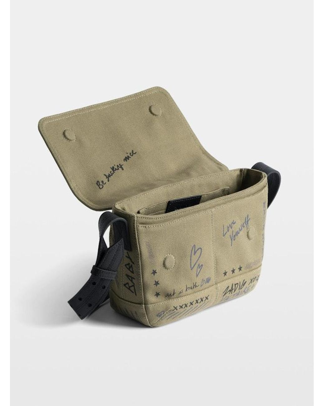 Zadig & Voltaire Black Z Camp Satchel Tag Bag