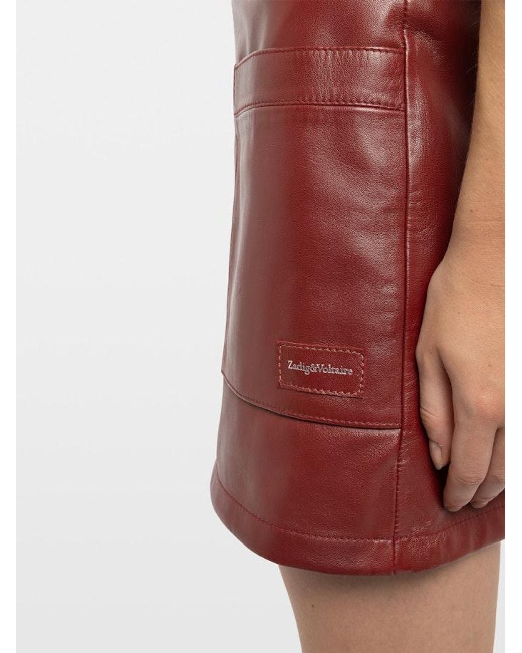 Zadig & Voltaire Red Jaime Leather Skirt