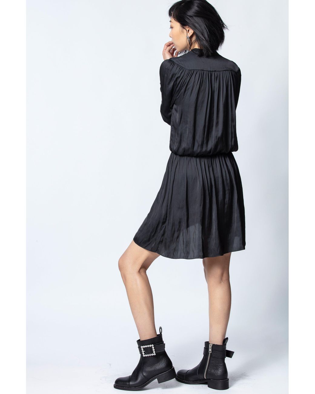 Zadig & Voltaire Reveal Satin Dress in Black | Lyst