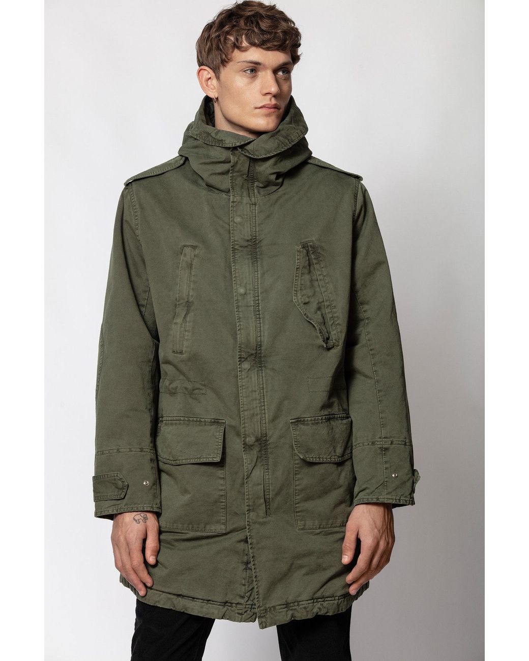 Parka Kangou Grunge Fur Kaki Taille L Homme Zadig Voltaire pour homme Lyst
