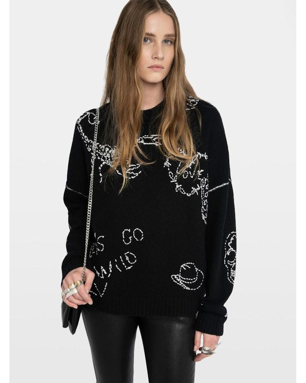 Zadig & Voltaire Black Baba 100% Merino Wool Jumper