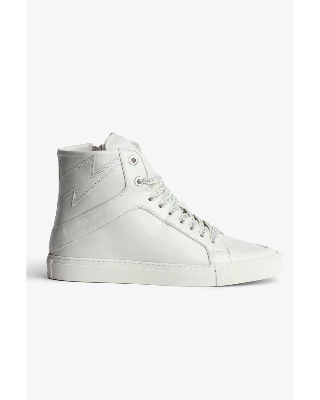 Zadig & Voltaire Zv1747 High Flash Vintage Sneakers in White | Lyst
