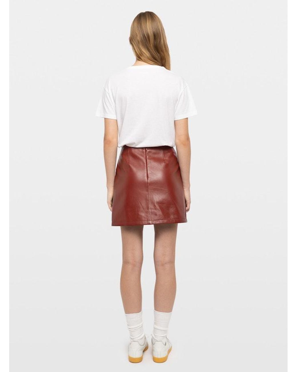 Zadig & Voltaire Red Jaime Leather Skirt