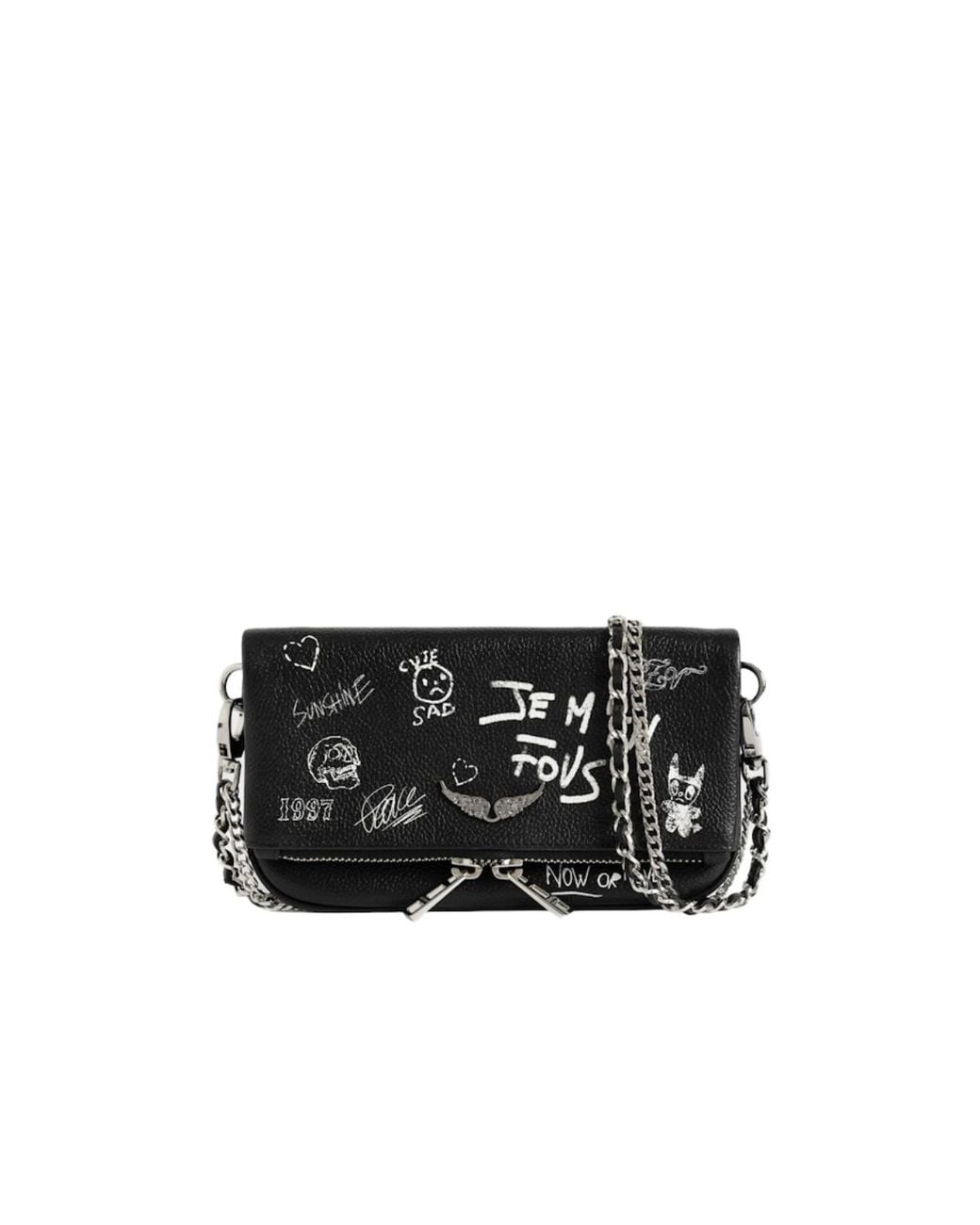 Zadig & Voltaire Black Rock Mini Arty Tag Clutch