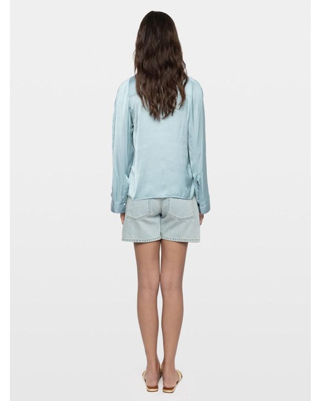 Zadig & Voltaire Blue Torny Satin Tunic