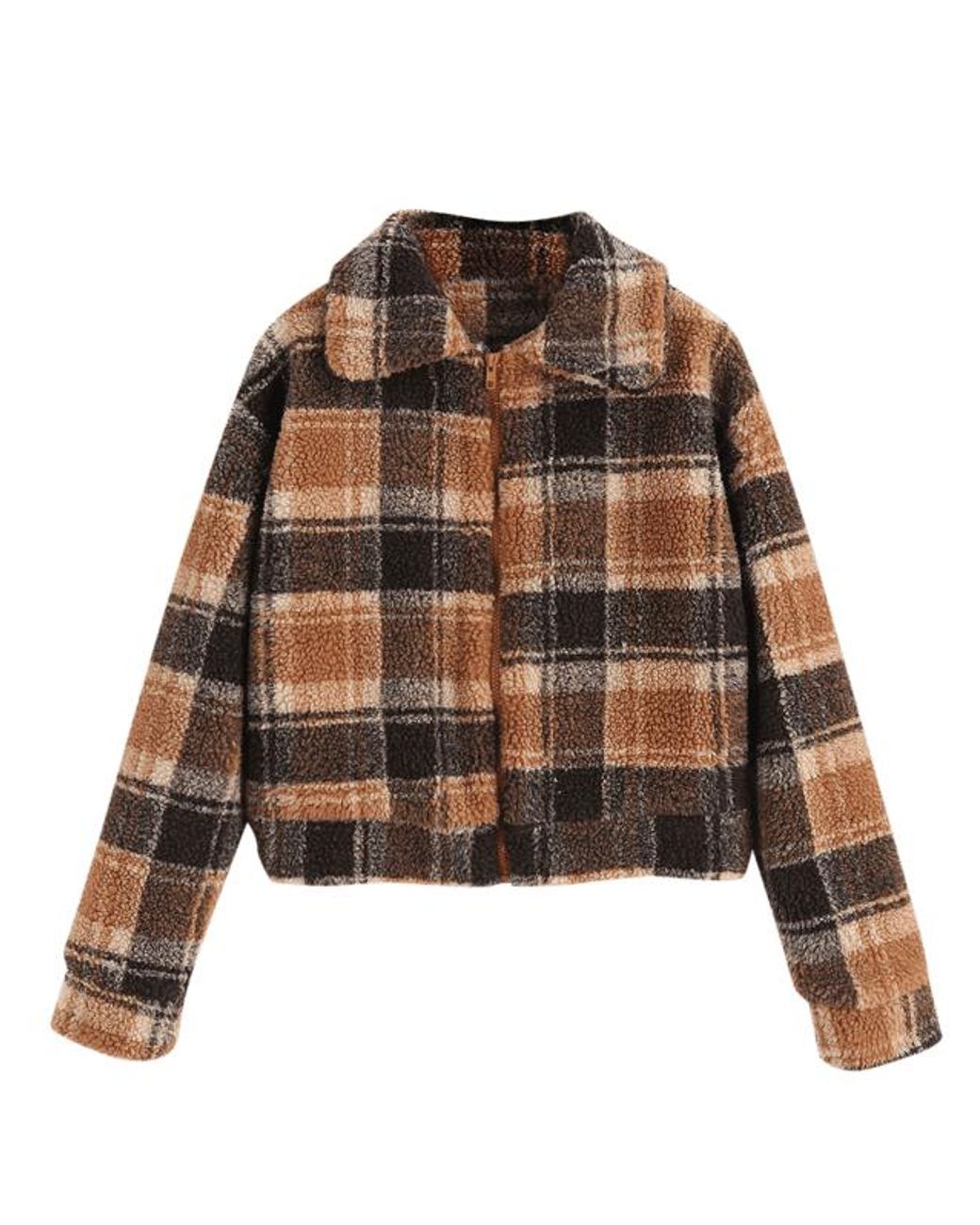 furry plaid jacket