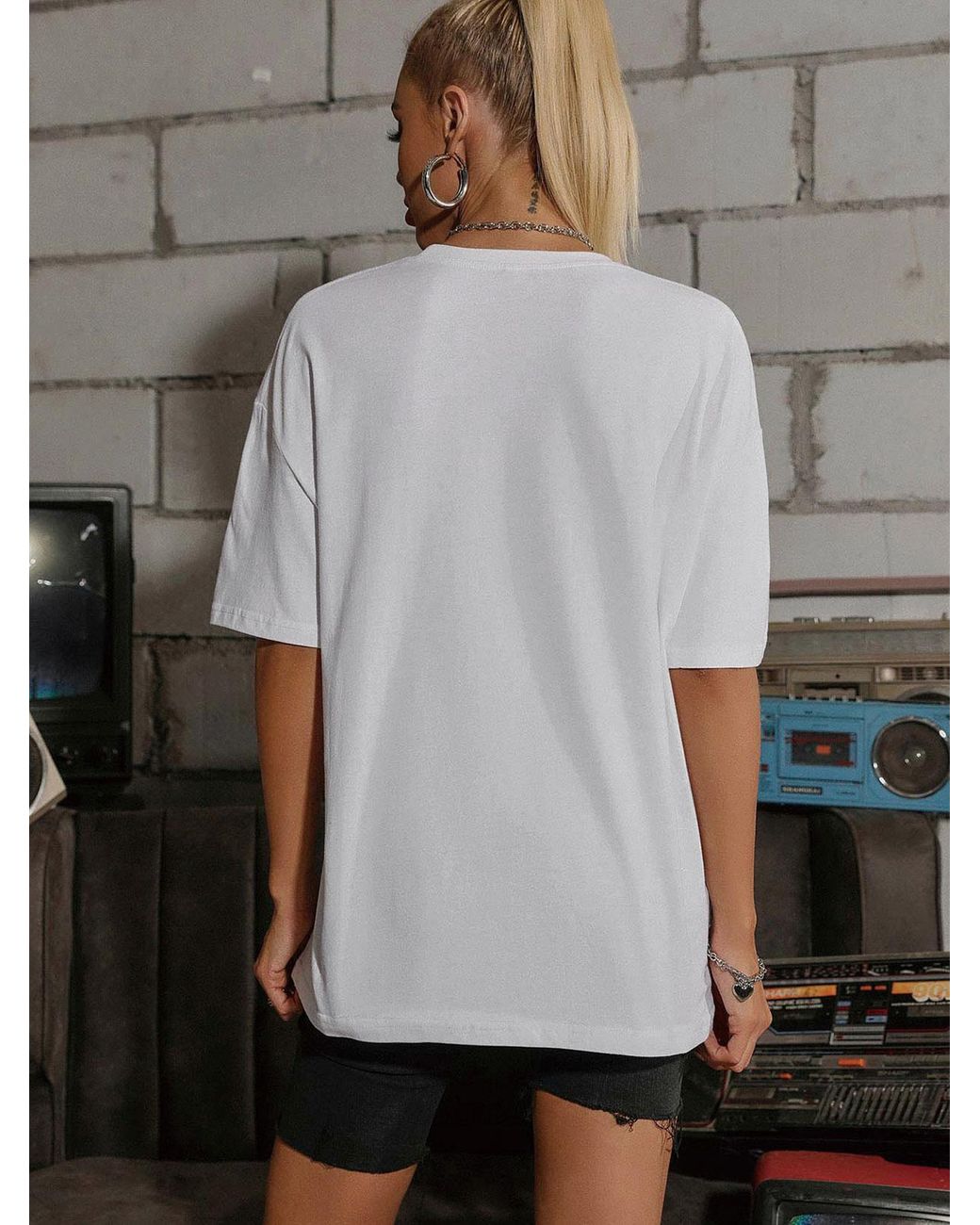 Camiseta hombro caído diseño impreso sol luna fashion clothing Zaful de  hombre de color Blanco | Lyst