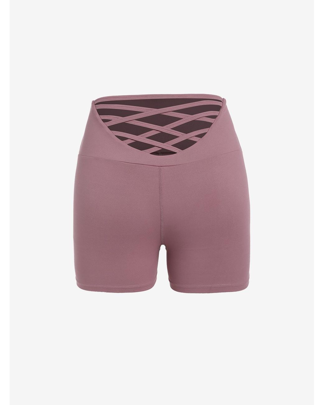 Zaful Synthetic Sporty Criss Cross Wide Band Bodycon Sports Shorts in Pink  | Lyst