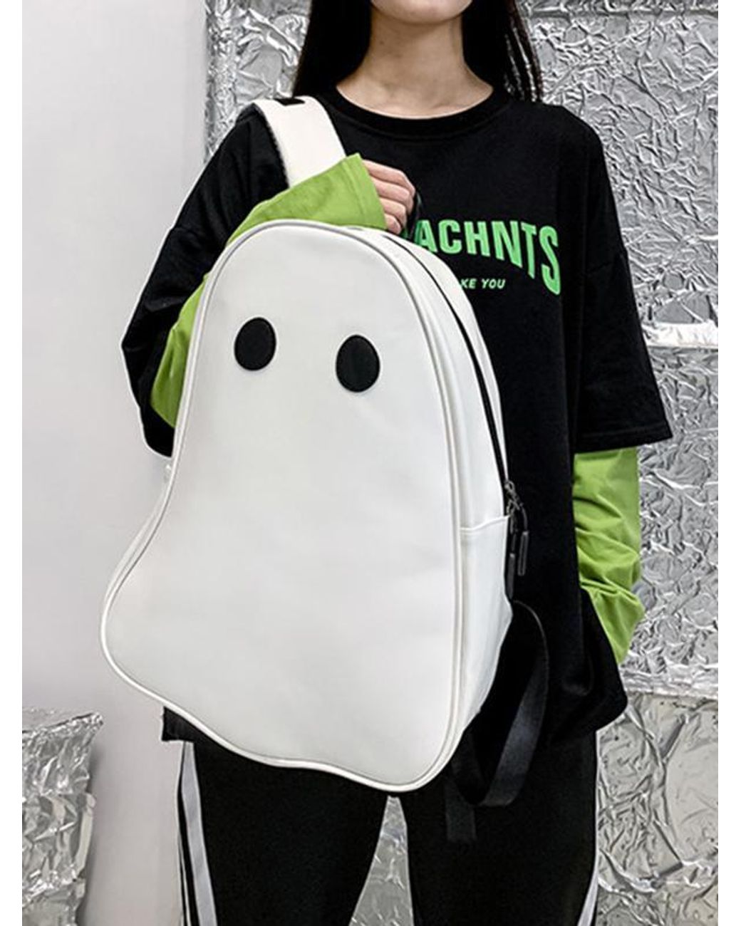 Zaful Ghost Pattern Zippered Halloween Backpack in Black | Lyst UK
