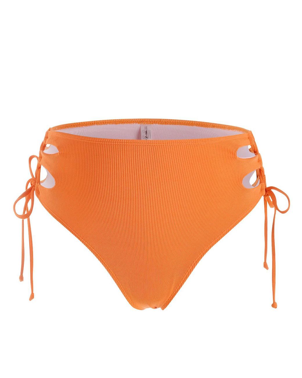 Zaful Bikini Plus Size Lace Up Cutout Ribbed Bikini Bottom Xxl in Dark  Orange (Orange) | Lyst