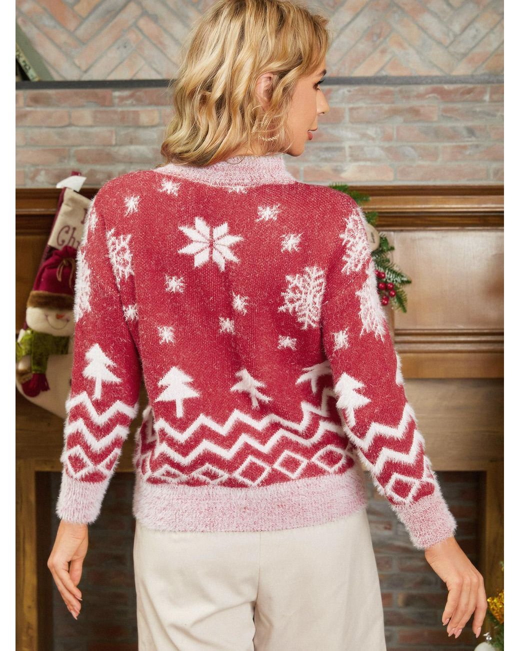 snowflake reindeer sweater