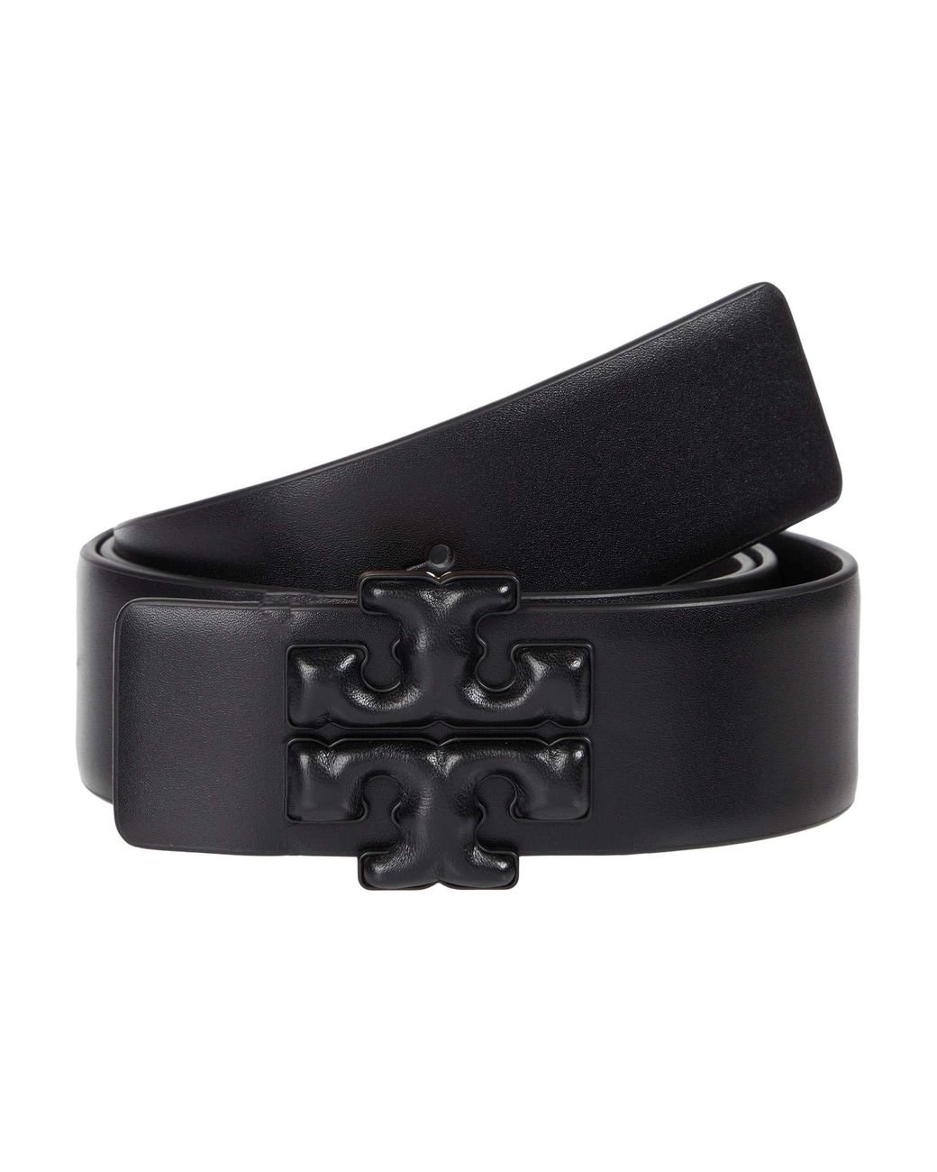 Tory Burch Eleanor Logo Belt in Black | Lyst