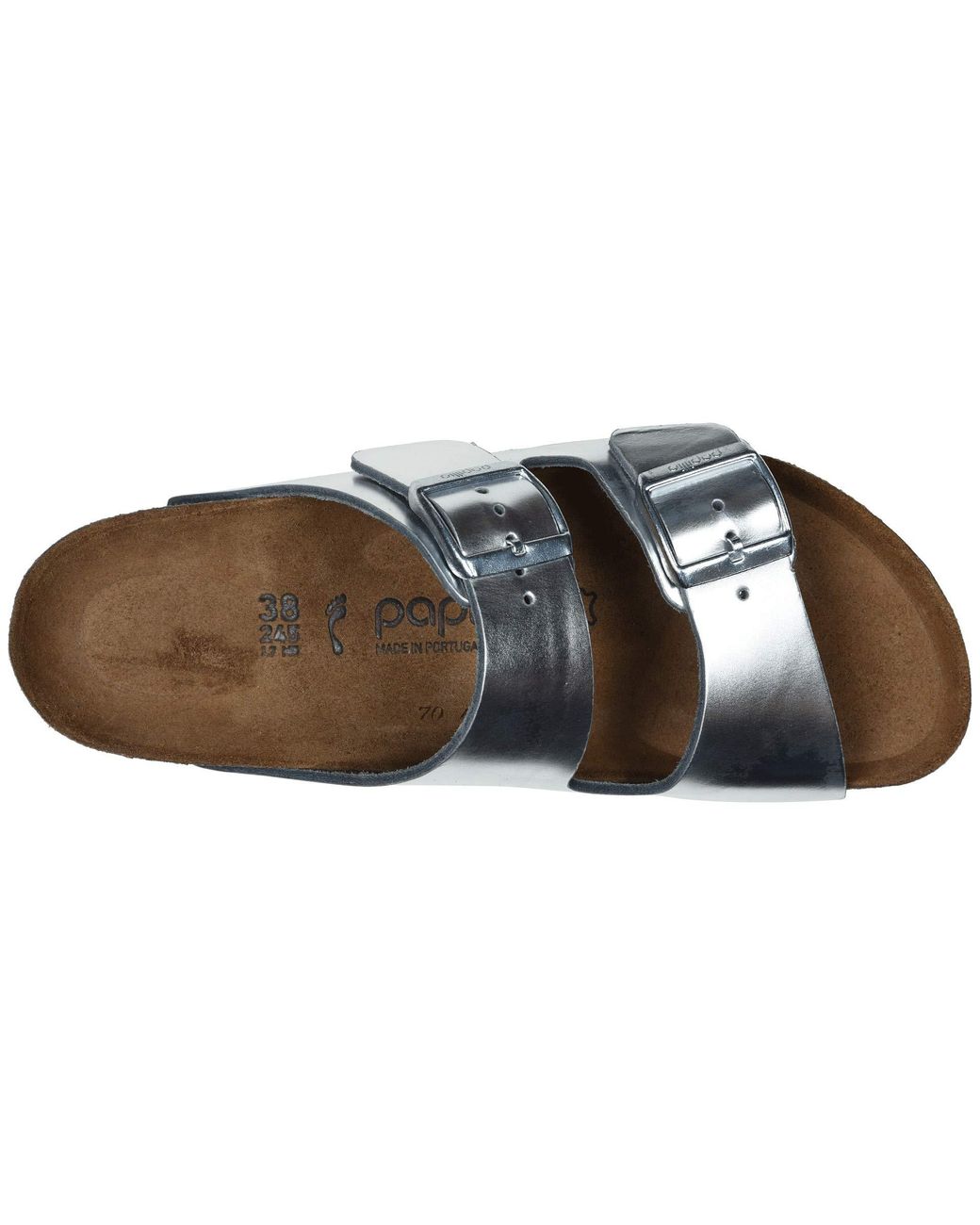 Silver platform birkenstock deals