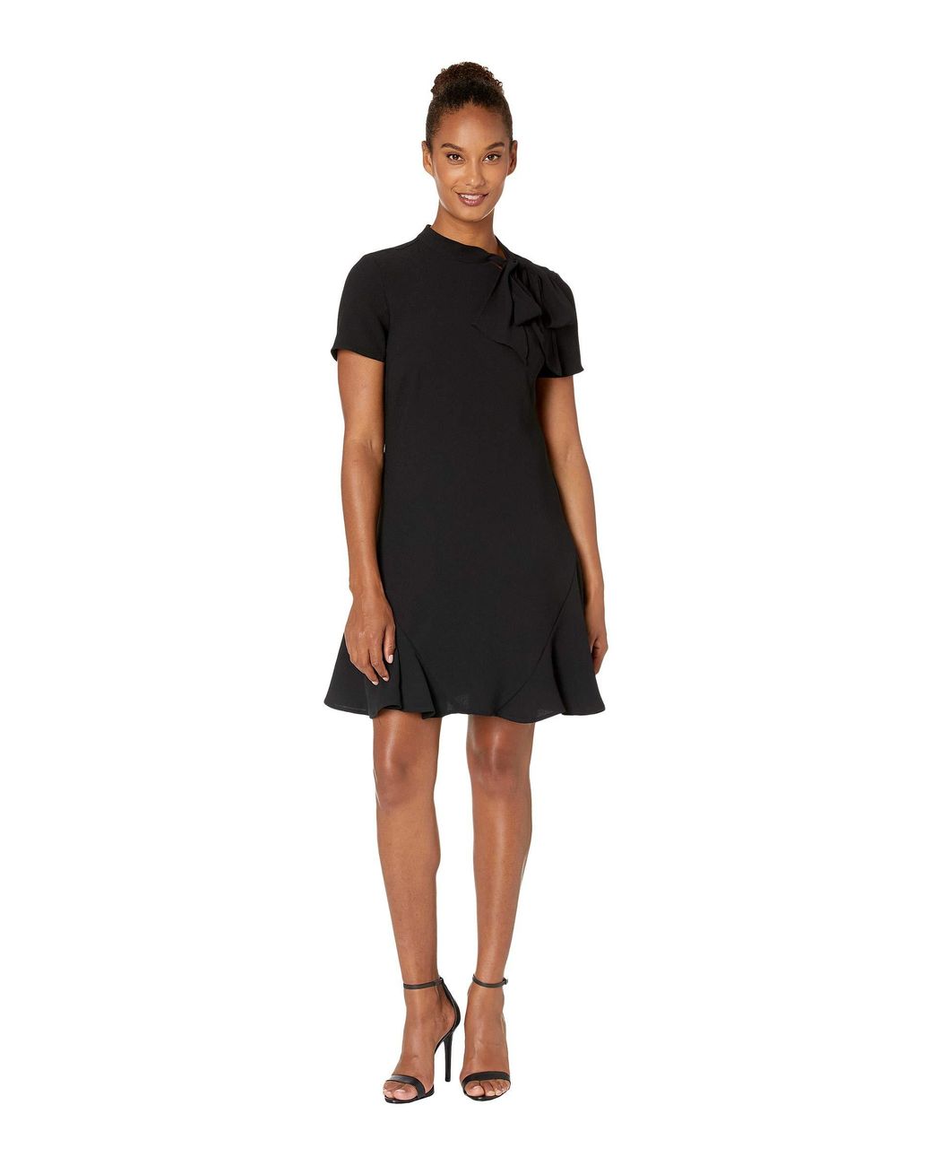 cece bow neck short sleeve dress