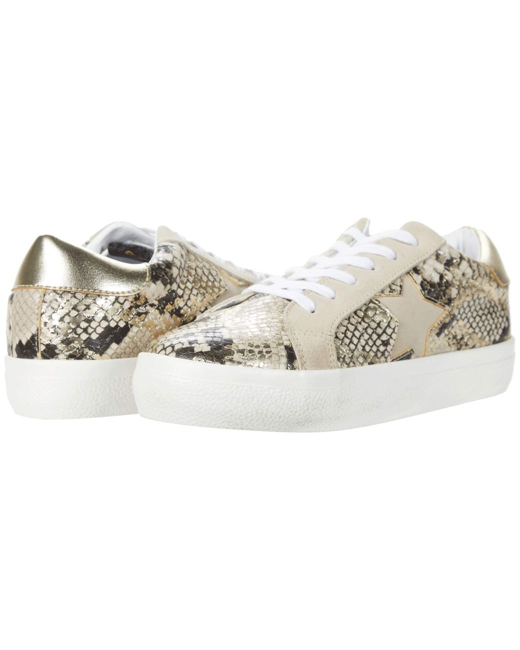 steve madden starling flatform sneakers in white and silver
