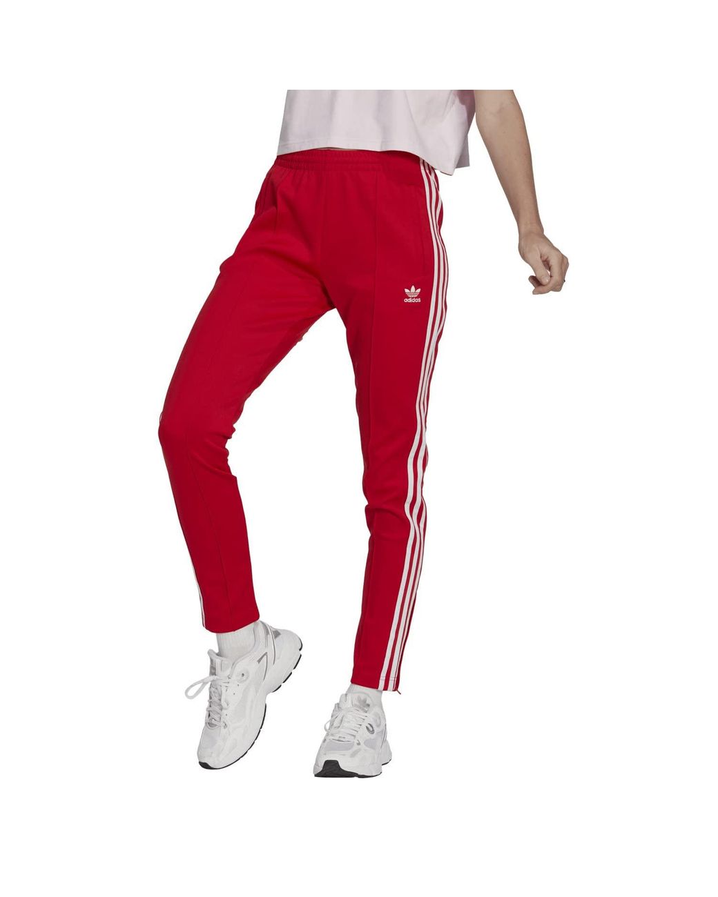 adidas Originals Adicolor Superstar Track Pants in Red | Lyst